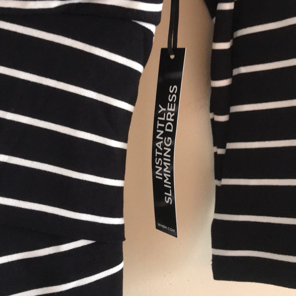 WHBM Black and White Striped Dress NWT - Picture 2 of 7